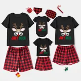 Christmas Matching Family Pajamas July Deer Christams In July Black Red Short Pajamas Sets