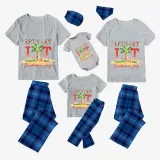 Christmas Matching Family Pajamas Let's Get Lit Christams In July Gray Pajamas Sets