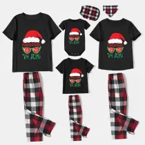 Christmas Matching Family Pajamas Christams In July Sunglass Santa Black Pajamas Sets
