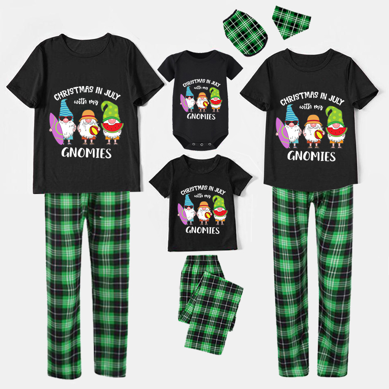 Christmas Matching Family Pajamas Christams In July with My Gnomies Black Pajamas Sets