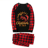 Christmas Matching Family Pajamas Christams In July Santa Black Long Sleeves Pajamas Sets