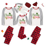 Christmas Matching Family Pajamas Christams In July Slogan Black and White Plaids Pajamas Sets