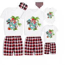 Christmas Matching Family Pajamas Summer Christams Santa Dinosaur Gray Short Pajamas Sets