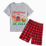 Christmas Matching Family Pajamas Christams In July Summer Gray Short Pajamas Sets