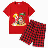 Christmas Matching Family Pajamas Christams In July Black Red Short Pajamas Sets