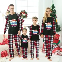 Christmas Matching Family Pajamas Christams In July Fly Santa Deer Black Long Sleeves Pajamas Sets