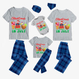 Christmas Matching Family Pajamas Christams In July Summer Gray Pajamas Sets