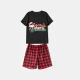 Christmas Matching Family Pajamas Santa Hustle Christams In July Black Red Short Pajamas Sets
