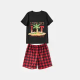 Christmas Matching Family Pajamas Let's Get Lit Christams In July Black Red Short Pajamas Sets