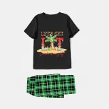 Christmas Matching Family Pajamas Let's Get Lit Christams In July Black Pajamas Sets