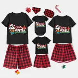 Christmas Matching Family Pajamas Santa Hustle Christams In July Black Red Short Pajamas Sets