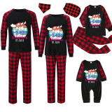 Christmas Matching Family Pajamas Christams In July Fly Santa Deer Black Long Sleeves Pajamas Sets