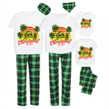 Christmas Matching Family Pajamas Christams In July Coconut Trees White Pajamas Sets