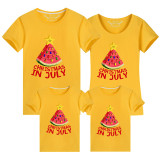 Family Matching Clothing Top Christmas In July Watermelon String Lights Family T-shirts
