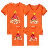 Family Matching Clothing Top Christmas In July Watermelon String Lights Family T-shirts
