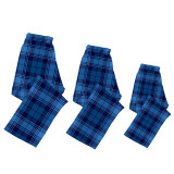 Family Audult & Kids Blue Plaids Pants Daily Pajamas
