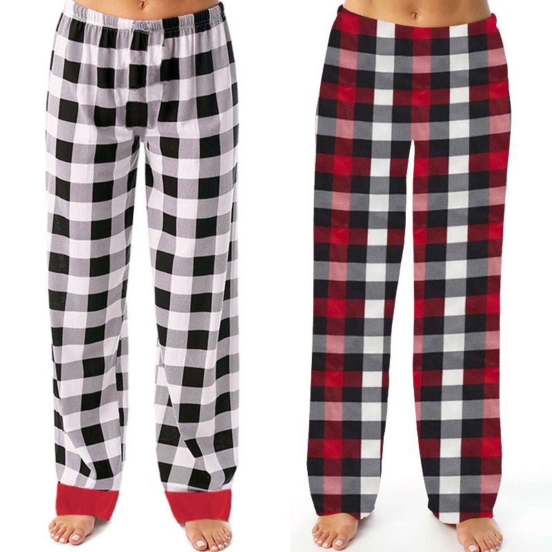 Family Audult & Kids Multicolor Plaids Pants Daily Pajamas