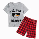 Christmas Matching Kids Pajamas Chillin With My Snowmies Shorts Pajamas Set