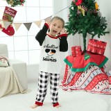 Christmas Kids Matching Pajamas Sets Chillin Snowmies Cool Snowman Plaids Sets