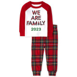 2023 We Are Family Christmas Kids Matching Sleepwear Pajamas Red Plaids Sets
