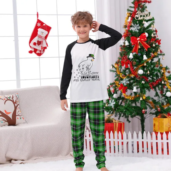 Christmas Matching Kids Pajamas Funny Cute Snowman How Snowflakes Made Pajamas Set