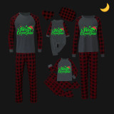 Christmas Matching Kids Pajamas Luminous Glowing Merry Christmas Hat Black Pajamas Set