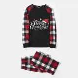 Christmas Matching Kids Pajamas Luminous Glowing Merry Christmas Hat Black Pajamas Set
