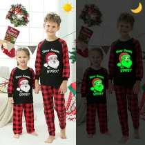 Christmas Matching Kida Pajamas Luminous Glowing Dear Santa We Good Black Pajamas Set