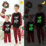 Christmas Matching Kids Pajamas Luminous Glowing What The Elf Black Pajamas Set