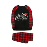 Christmas Matching Kids Pajamas Luminous Glowing Merry Christmas Hat Black Pajamas Set