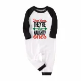 Christmas Kids Matching Pajamas Sets Dear Santa Naughty Ones and Green Plaids Pants With Dog Cloth