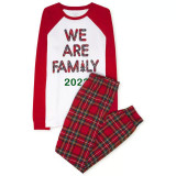 2023 We Are Family Christmas Kids Matching Sleepwear Pajamas Red Plaids Sets