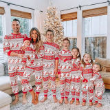 Christmas Kids Matching Pajamas Christmas Seamless Red Christmas Deers And Snowflakes Pajamas Sets