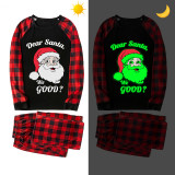 Christmas Matching Kida Pajamas Luminous Glowing Dear Santa We Good Black Pajamas Set