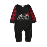 Christmas Matching Kids Pajamas Luminous Glowing Merry Christmas Hat Black Pajamas Set