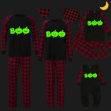 Halloween Family Matching Noctilucent Pumpkin Boo Happy Halloween Luminous Back Pajamas Set