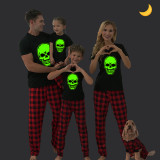 Halloween Family Matching Noctilucent Skull Happy Halloween Luminous Back Pajamas Set