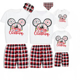Christmas Matching Family Pajamas Cartoon Mouse Castle Merry Christmas Gray Short Pajamas Set