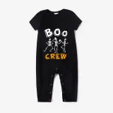 Halloween Family Matching Noctilucent Boo Skeleton Crew Happy Halloween Luminous Back Pajamas Set