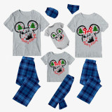 Christmas Matching Family Pajamas Cartoon Mouse Merry and Bright Blue Pajamas Set