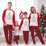 Christmas Matching Family Pajamas Cartoon Mouse Light String Tree Black Pajamas Set