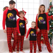 Halloween Family Matching Pajamas Witch Gnomie Terror Castle Happy Halloween Black Pajamas Set