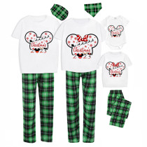 Christmas Matching Family Pajamas Cartoon Mouse Snowflake 2023 Green Pajamas Set