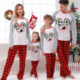 Christmas Matching Family Pajamas Cartoon Mouse Merry and Bright White Pajamas Set