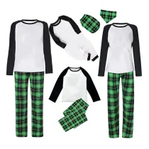 Christmas Matching Family Pajamas Green Plaids Personalized Custom Design Christmas Pajamas Set With Dog Cloth