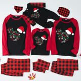 Christmas Matching Family Pajamas Cartoon Mouse Christmas Hat Black Red Pajamas Set