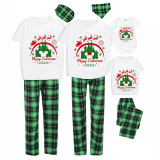 Christmas Matching Family Pajamas Cartoon Mouse Castle Santa Deer Green Pajamas Set