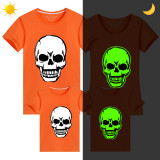 Halloween Family Matching Noctilucent Tops Skeleton Happy Halloween Luminous Family T-shirt