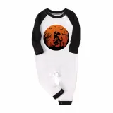 Halloween Family Matching Pajamas Spider Web Dinosaur Skull Happy Halloween Black Red Plaids Pajamas Set