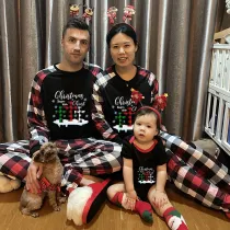 Christmas Matching Family Pajamas Christmas Begins with Christ Snowflake Red Pajamas Set